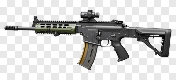Assault Rifle With Scope And Magazine PNG