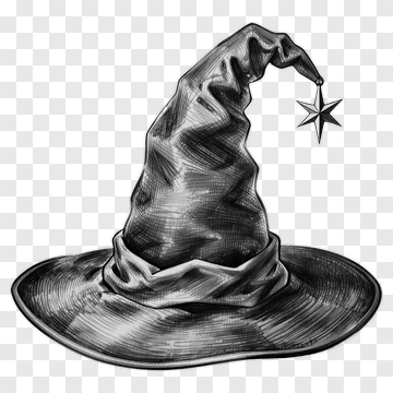 Black Witch Hat With Star PNG