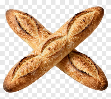 Freshly Baked Crossed Baguettes PNG
