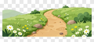 Scenic Pathway Through A Green Meadow PNG