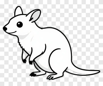 Cartoon White Kangaroo PNG