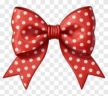 Red Polka Dot Bow PNG