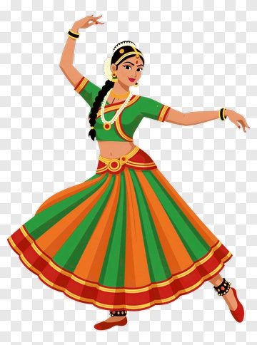 Dancer In Colorful Traditional Outfit PNG