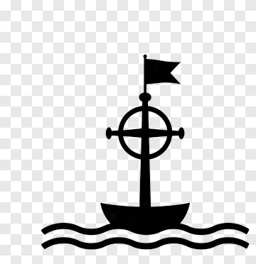 Sailboat With Flag On Water PNG
