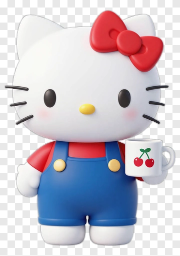 Hello Kitty Holding A Cherry Mug PNG