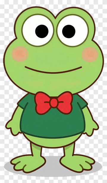 Cartoon Frog With Red Bow Tie PNG