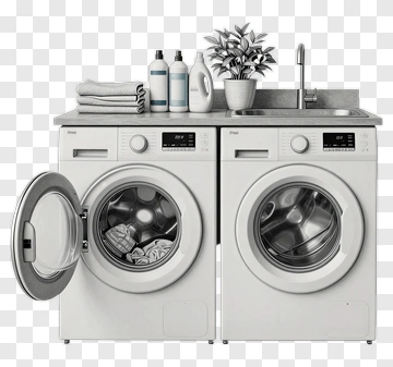 Washing Machine And Dryer Set In Laundry Room PNG