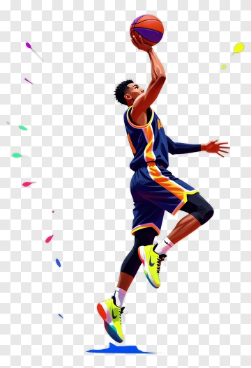 Basketball Player Jumping To Score PNG