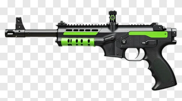 Black And Green Submachine Gun PNG