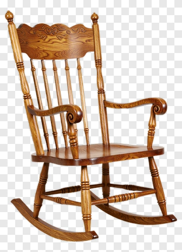 Wooden Rocking Chair PNG
