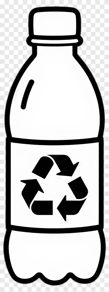 Plastic Bottle With Recycling Symbol PNG