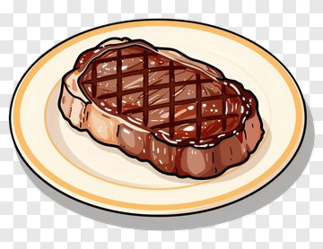 Grilled Steak On A Plate PNG