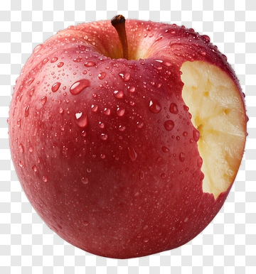 Red Apple With Bite Taken Out PNG