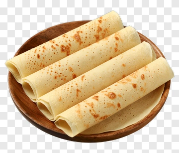 Plate Of Rolled Pancakes PNG