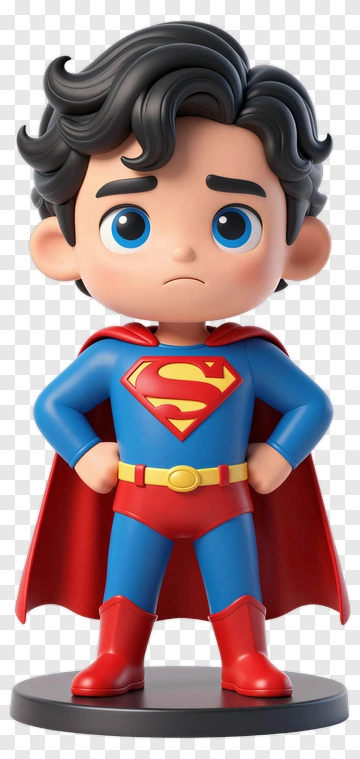 Cartoon Superhero Child With Red Cape PNG
