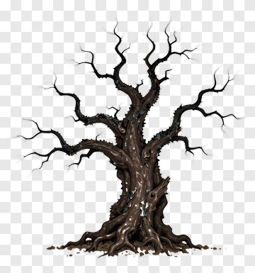 Illustration Of A Gnarled Tree PNG
