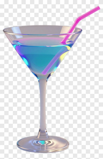 Colorful Cocktail In A Martini Glass PNG