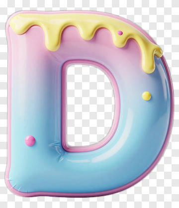 Colorful Letter D With Dripping Icing PNG
