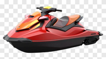 Red Jet Ski With Orange Accents PNG