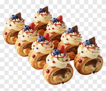 Colorful Cupcakes With Cream And Berries PNG