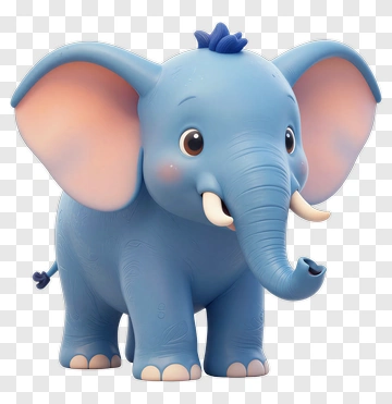 Cartoon Blue Elephant PNG