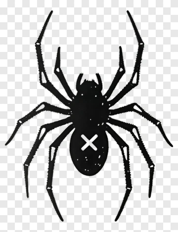 Black Spider With Cross Mark PNG