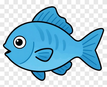 Cartoon Blue Fish PNG