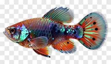 Colorful Fish With Vibrant Scales PNG