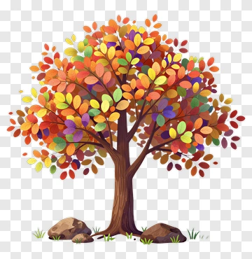 Colorful Tree With Autumn Leaves PNG