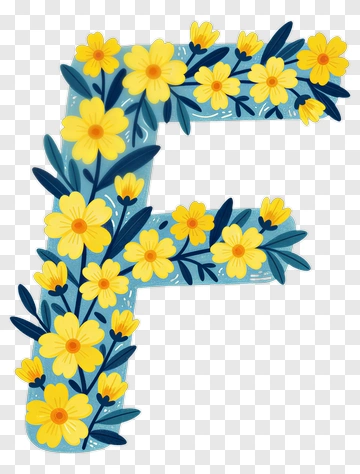Floral Letter F PNG
