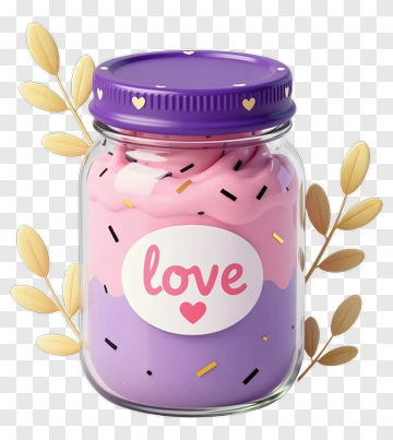 Jar Of Love With Purple And Pink Swirls PNG
