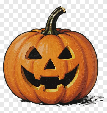 Halloween Pumpkin With A Smiling Face PNG