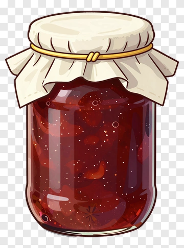 Jar Of Jam With Cloth Lid PNG