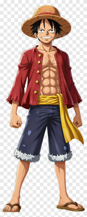 Anime Character Wearing A Straw Hat PNG