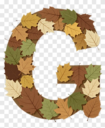 Letter G Made Of Colorful Autumn Leaves PNG