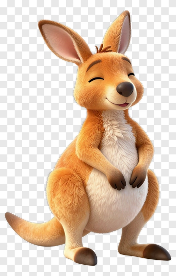 Cartoon Kangaroo Smiling PNG