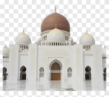 White Mosque With Brown Dome PNG