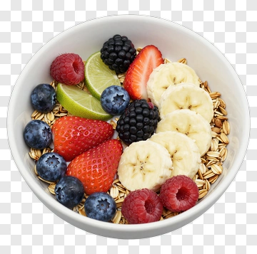 Bowl Of Oatmeal With Fresh Fruits PNG