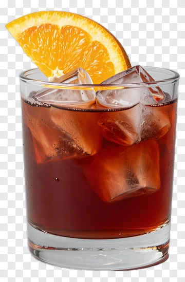 Glass Of Iced Tea With Orange Slice PNG