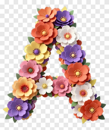Floral Letter A Decoration PNG