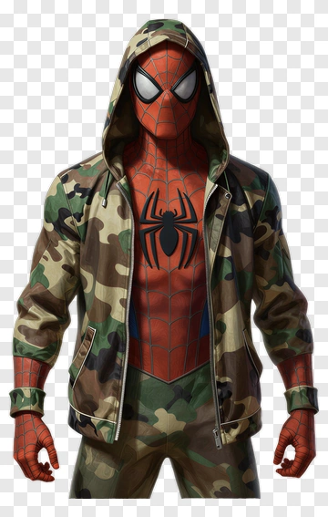 Spider-Man In Camouflage Outfit PNG
