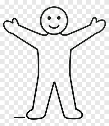 Cartoon Happy Stick Figure With Open Arms PNG