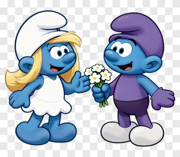 Smurfs Holding Flowers PNG