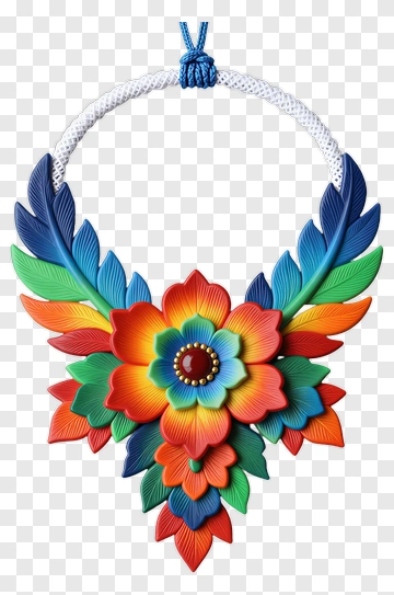 Colorful Floral Necklace PNG