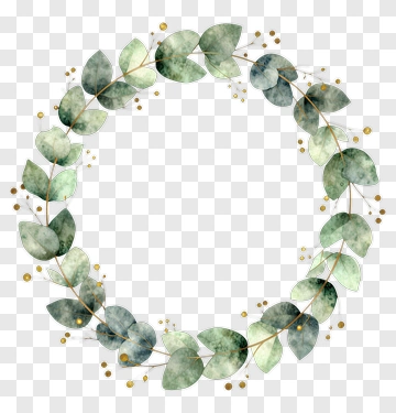 Watercolor Eucalyptus Wreath PNG