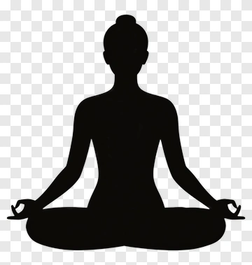 Silhouette Of A Meditating Woman PNG