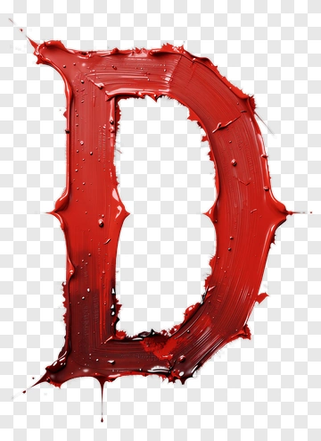 Red Painted Letter D PNG