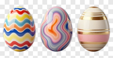 Colorful Decorative Easter Eggs PNG