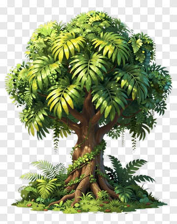 Colorful Tree With Lush Green Foliage PNG