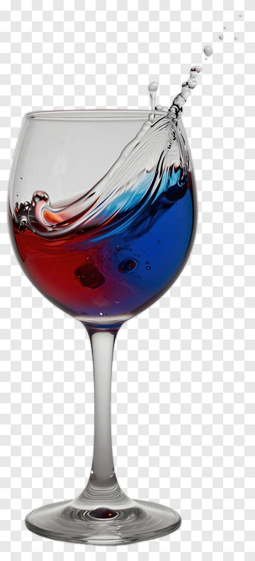 Glass Of Liquid With Red And Blue Swirl PNG